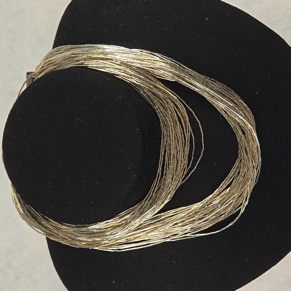 Silver Multi-Strand Choker Necklace - Picture 9 of 9